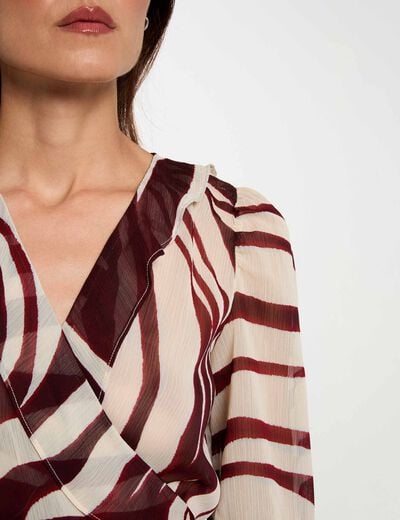 Robe courte col cache coeur multicolore femme