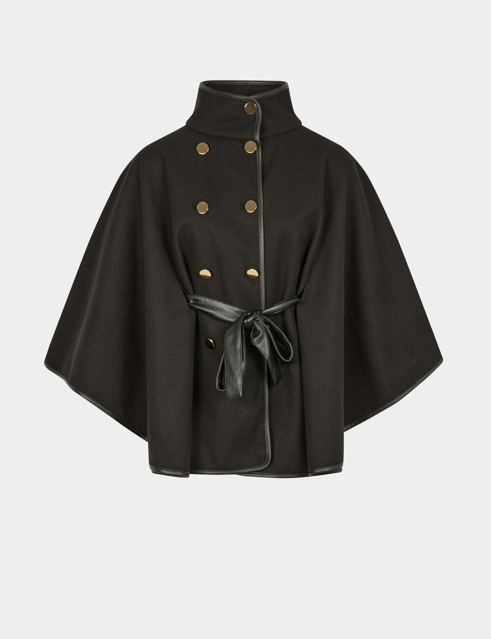 Poncho col montant noir femme