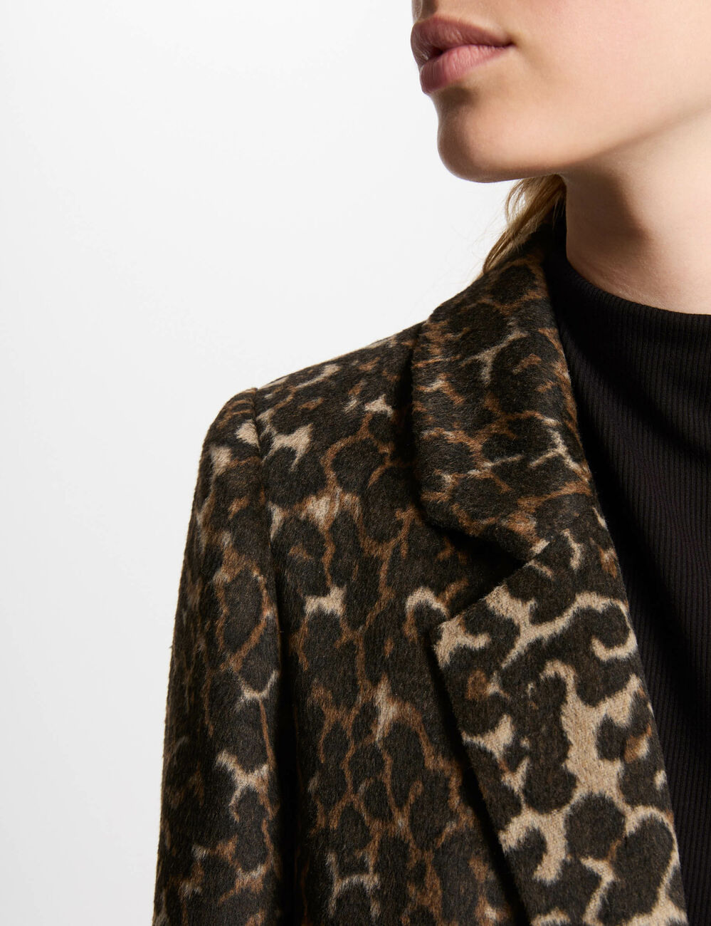 Lange jas met luipaardprint meerkleurig vrouw