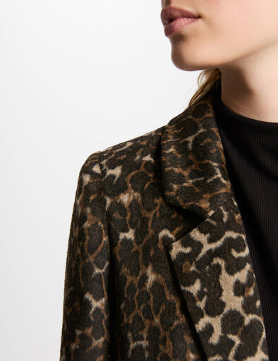 lange jas met luipaardprint meerkleurig vrouw Lange jas met luipaardprint meerkleurig vrouw