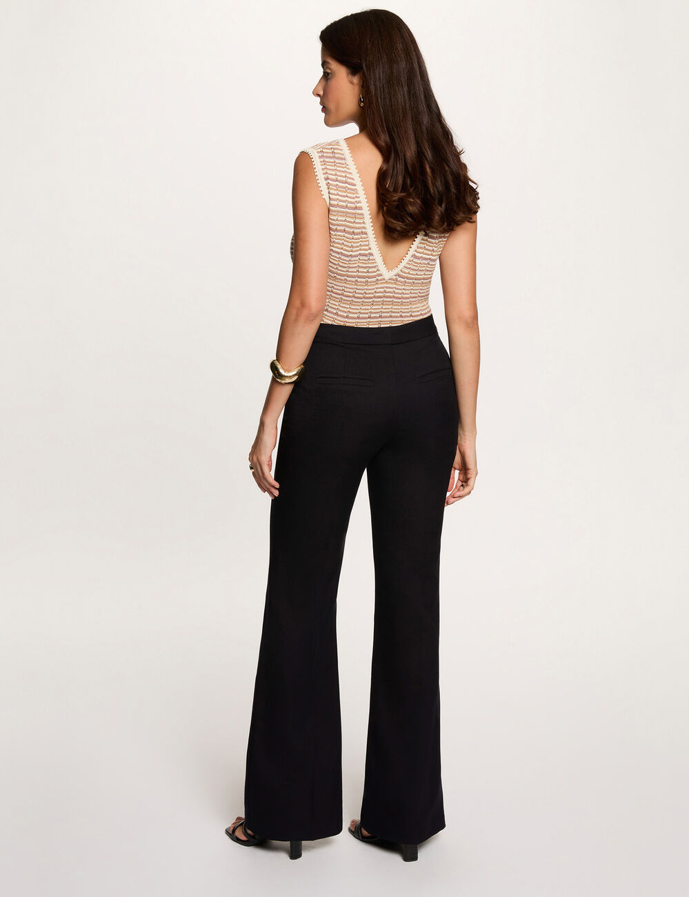 Bootcut broek marineblauw vrouw