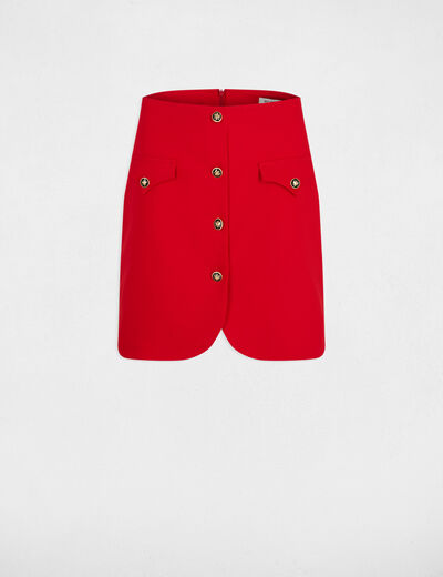Jupe courte ajustée rouge femme