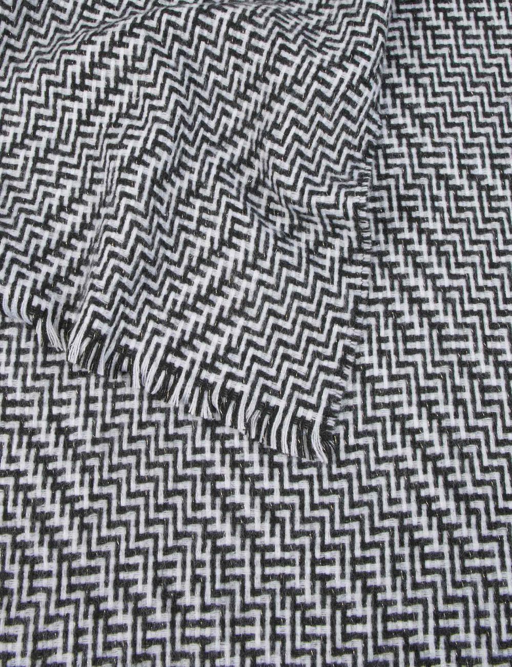 Écharpe imprimé graphique blanc femme