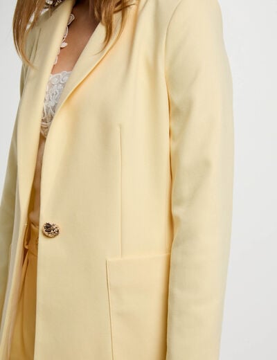 Blazer poches plaquées jaune pastel femme
