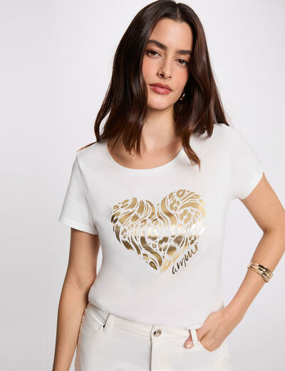 T-shirt manches courtes blanc femme