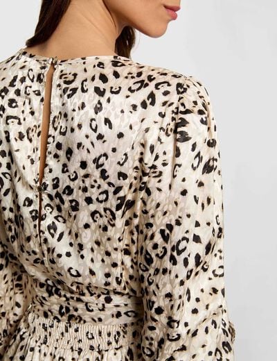 Robe courte satin&eacute;e multicolore femme