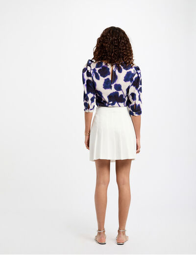 Blouse manches 3/4 imprim&eacute;e multicolore femme