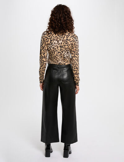 Getailleerd vest met ronde hals zand vrouw