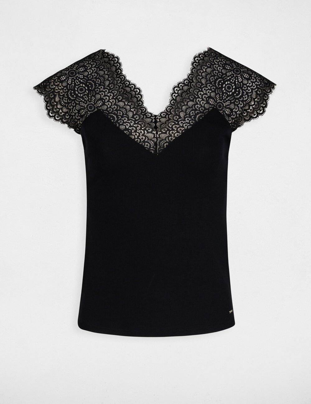 Tanktop met brede kanten bandjes marine vrouw