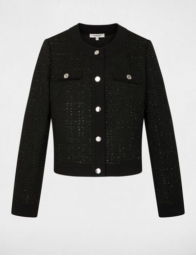 Veste courte ajustée noir femme