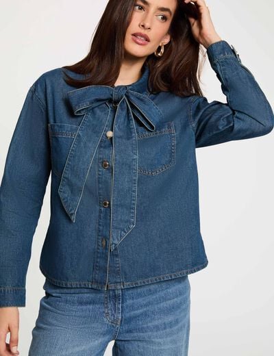 Chemise jean lavalli&egrave;re denim stone femme