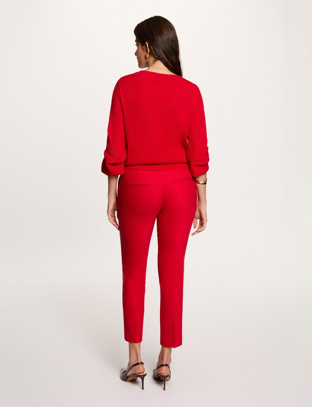 7/8 rechte stadsbroek rood vrouw