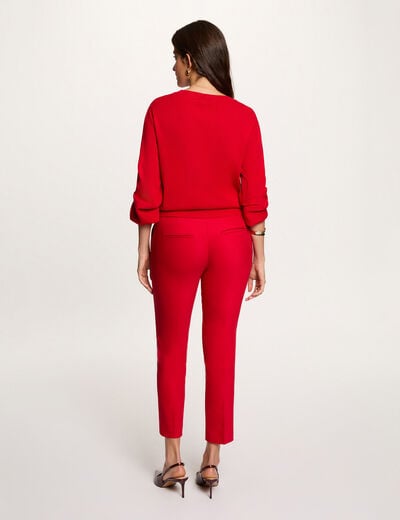 7/8 rechte stadsbroek rood vrouw