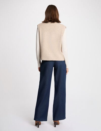 Gilet sans manches creme femme