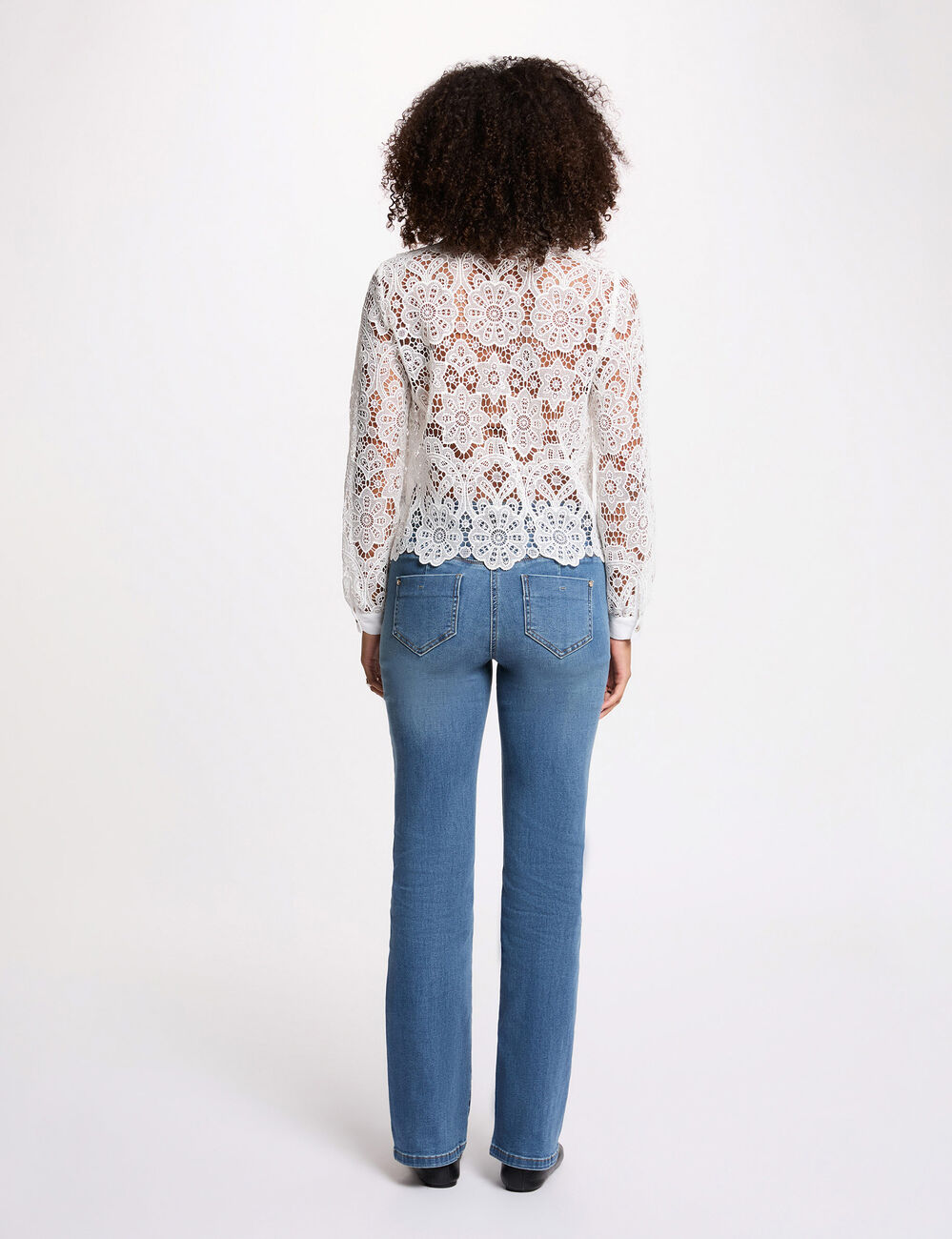 Overhemd met lange mouwen helder wit vrouw