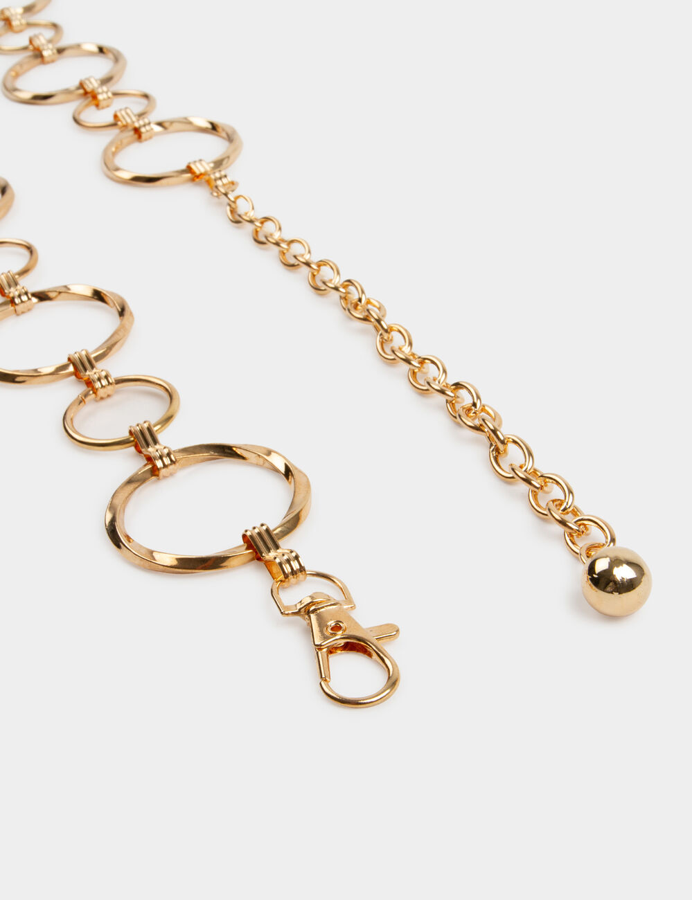 Riem met metalen ringen goudgeel vrouw