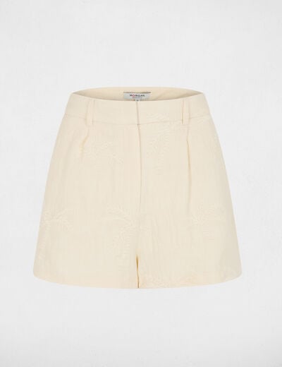 High-waist short creme vrouw
