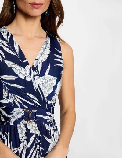 Lange jurk met decollet&eacute; meerkleurig vrouw