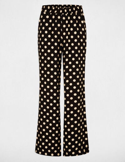 Hoge taille rechte broek zwart vrouw