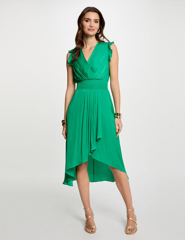 mouwloze rechte vlot vallende jurk emerald groen vrouw Mouwloze rechte vlot vallende jurk emerald groen vrouw