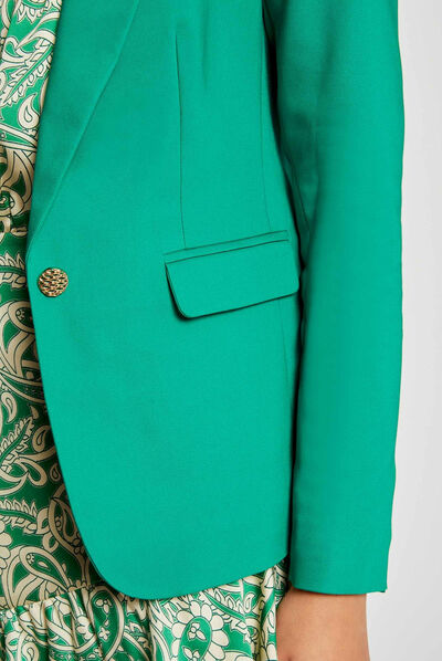Rechte getailleerde jas met knopen groen vrouw