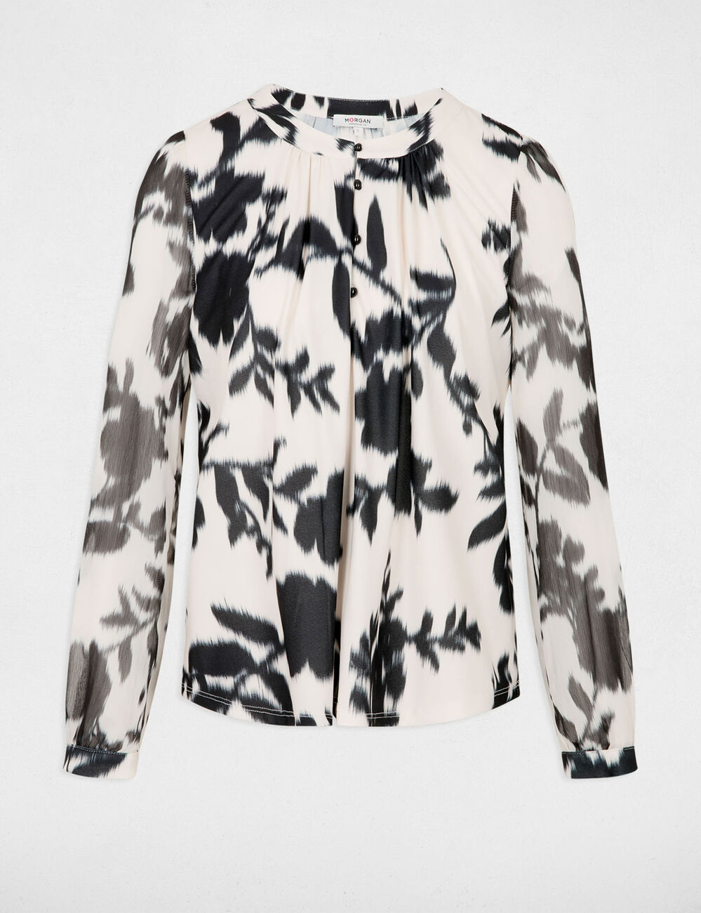 t shirt voile manches longues blanc femme T-shirt voile manches longues blanc femme