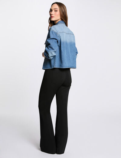 Pantalon bootcut taille haute noir femme