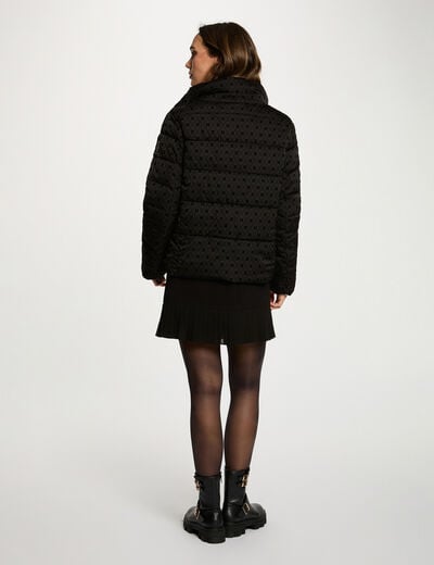 Doudoune courte col montant noir femme