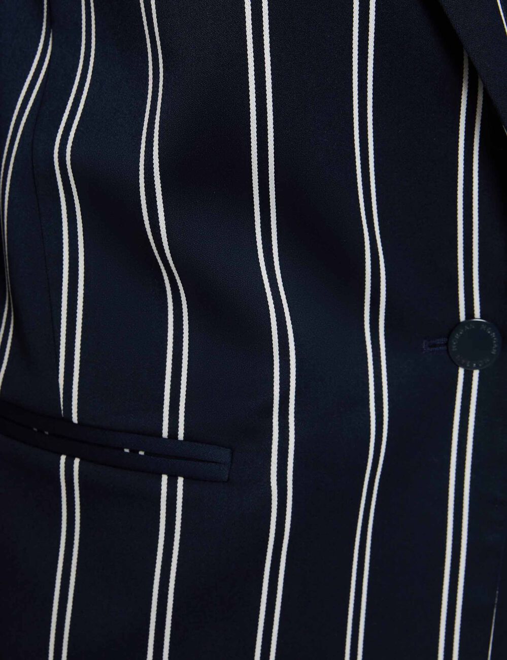 Gestreepte blazer met reverskraag marineblauw vrouw