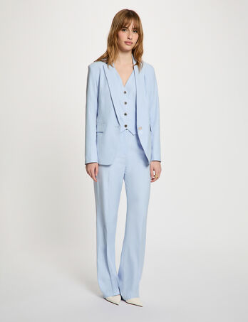 Veste ajust&eacute;e rayures bleu ciel femme