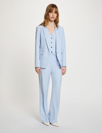 Veste ajust&eacute;e rayures bleu ciel femme