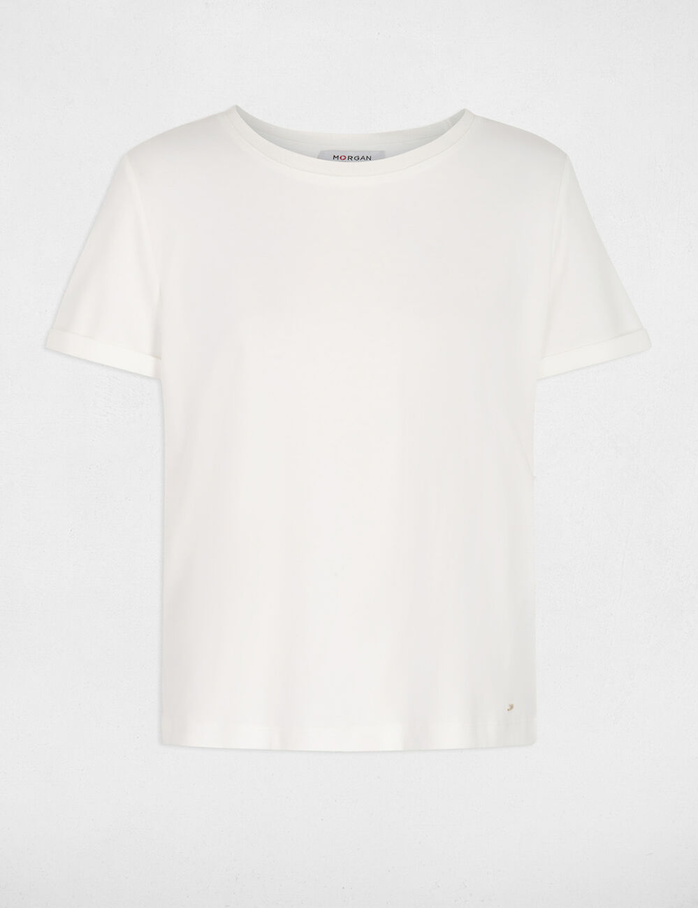 T-shirt met korte mouwen helder wit vrouw