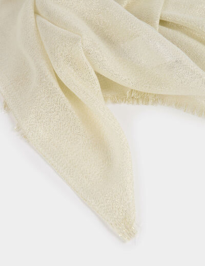 Foulard fils métallisés jaune or femme
