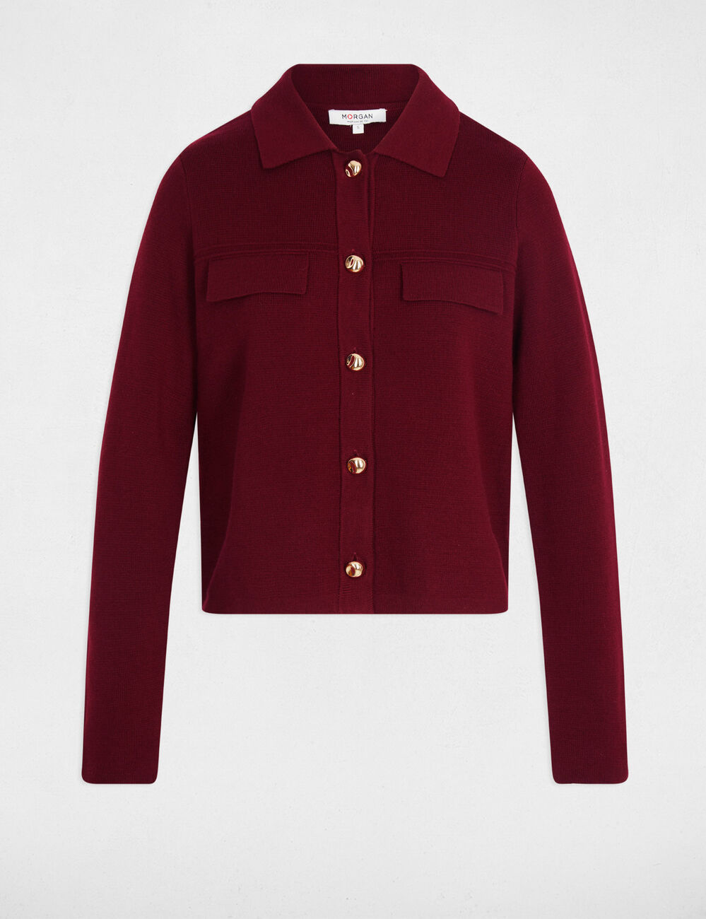 Vest met lange mouwen bordeaux vrouw