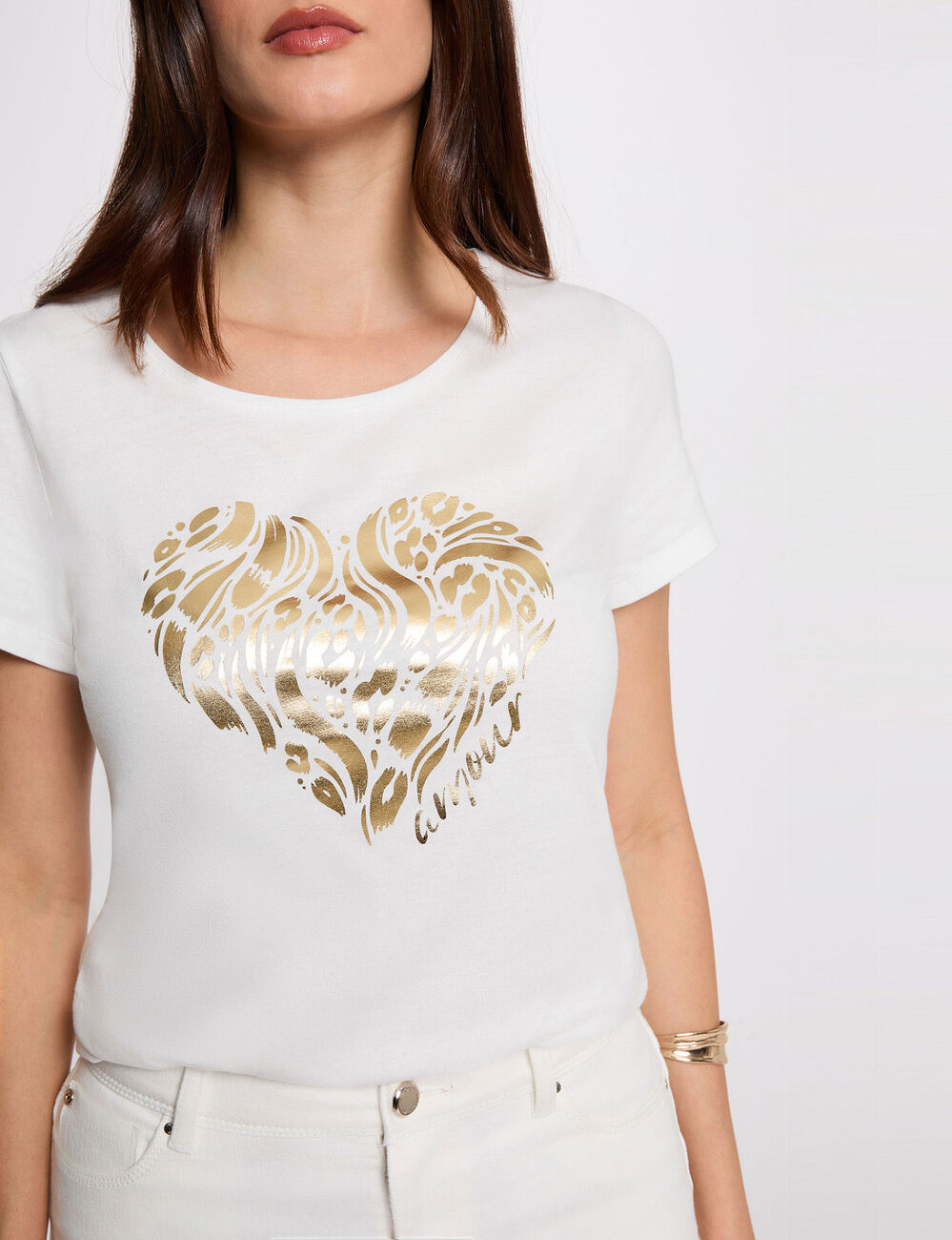 T-shirt manches courtes blanc femme