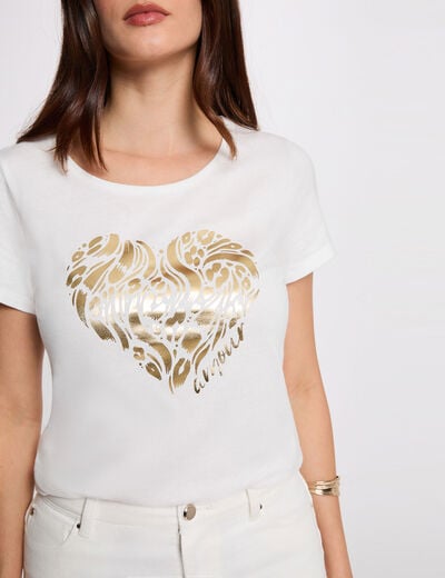 T-shirt manches courtes blanc femme