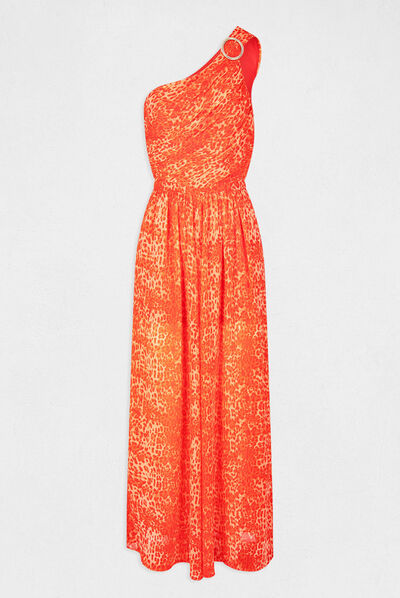 Combinaison large imprimé léopard caramel femme