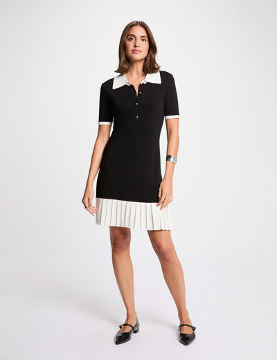 Robe courte cintrée noir femme