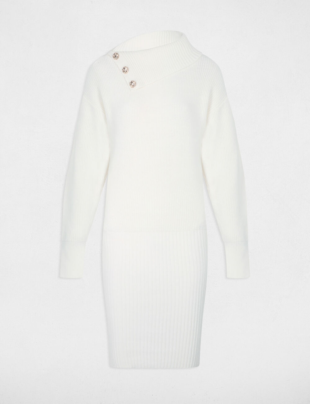 Getailleerde korte jurk helder wit vrouw