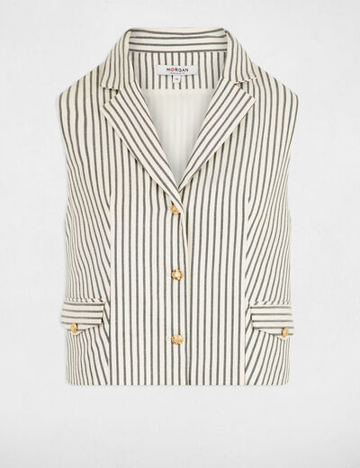 Veste sans manches ajustée multicolore femme