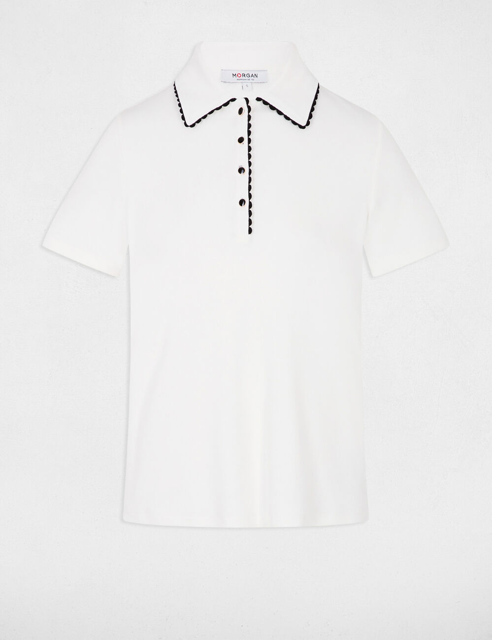 Top cintré col à revers blanc femme
