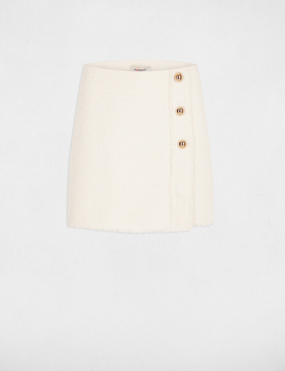 Nauwsluitende korte rok ivoor vrouw