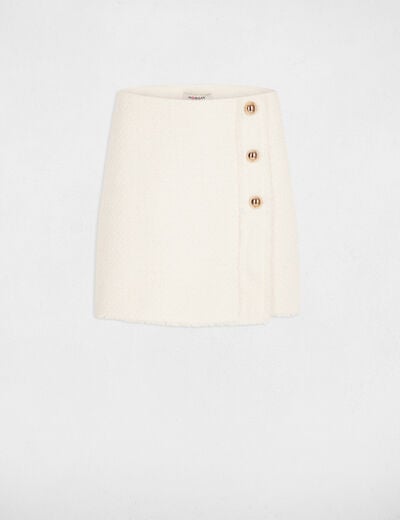 Nauwsluitende korte rok ivoor vrouw