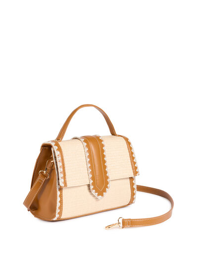 Gevlochten tas beige vrouw