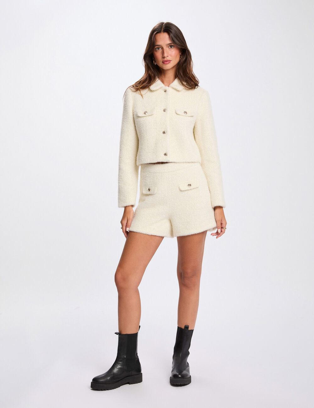 short taille haute ivoire femme Short taille haute ivoire femme