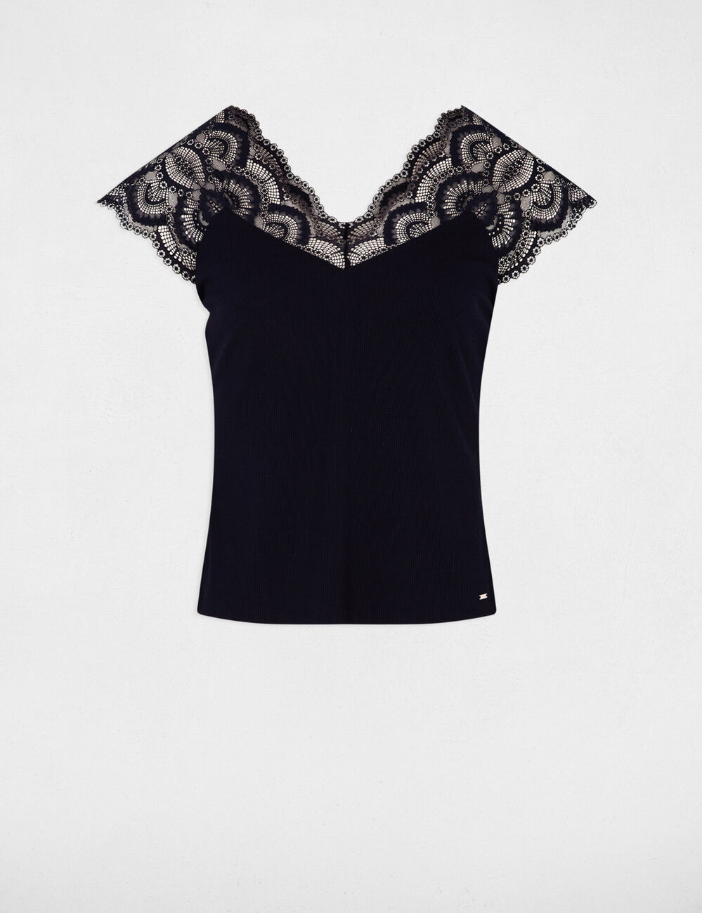 T-shirt met korte mouwen marineblauw vrouw