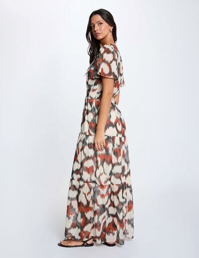 Robe longue cache coeur multicolore femme