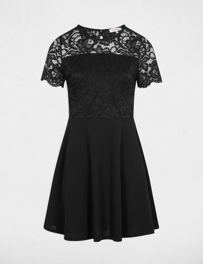 Robe ajustée dentelle noir femme