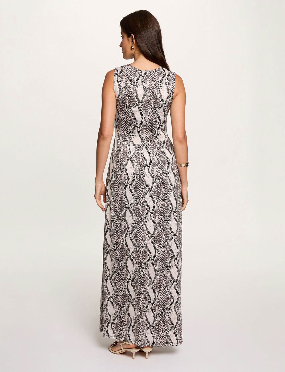 Robe longue d&eacute;collet&eacute; multicolore femme