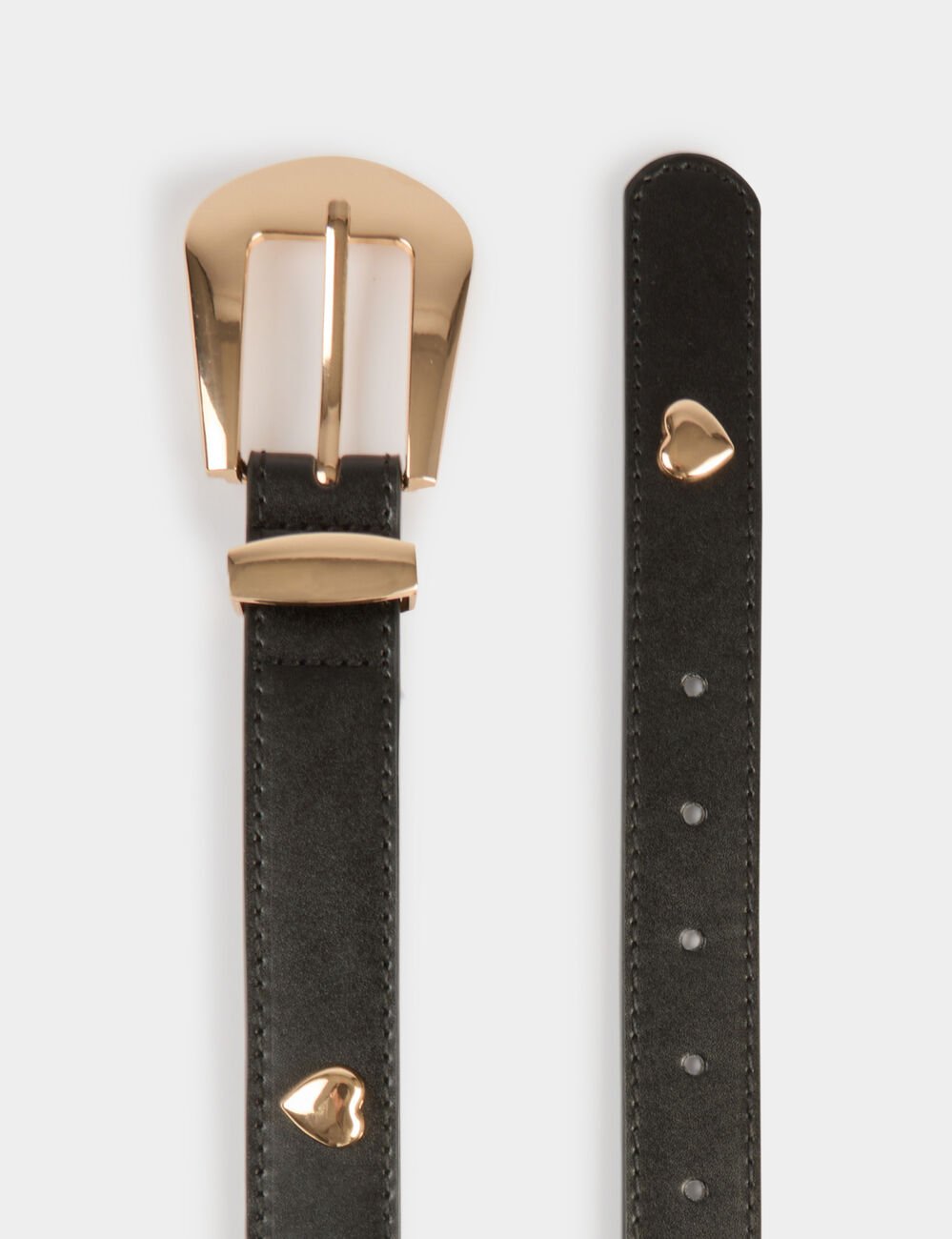 Ceinture fine similicuir noir femme